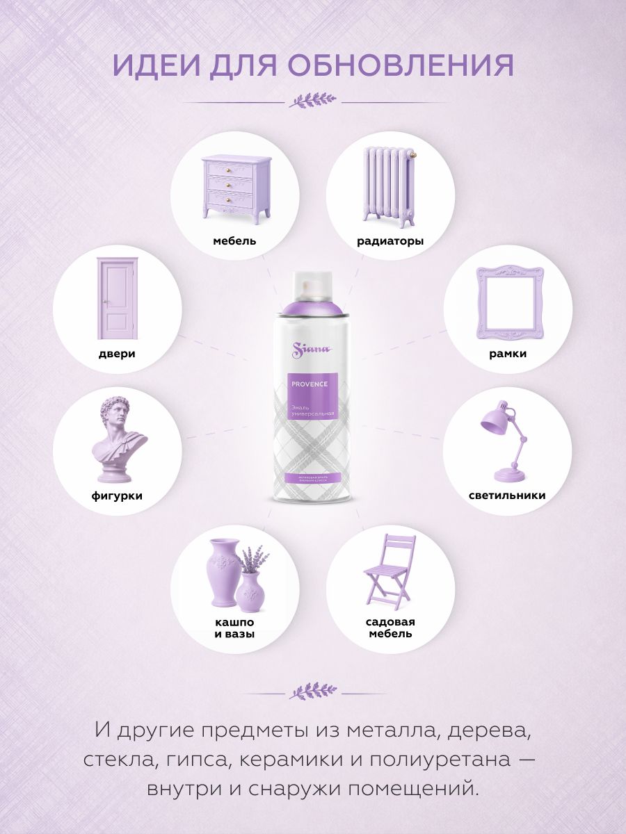 Товар Аэрозольная эмаль Siana Provence водная синь