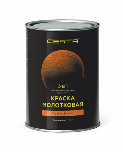 CERTA Краска молотковая 3в1 графит (0,8 кг)