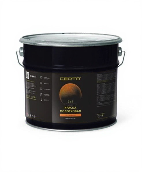 Товар Краска молотковая 3в1 CERTA золотистый (10,0)