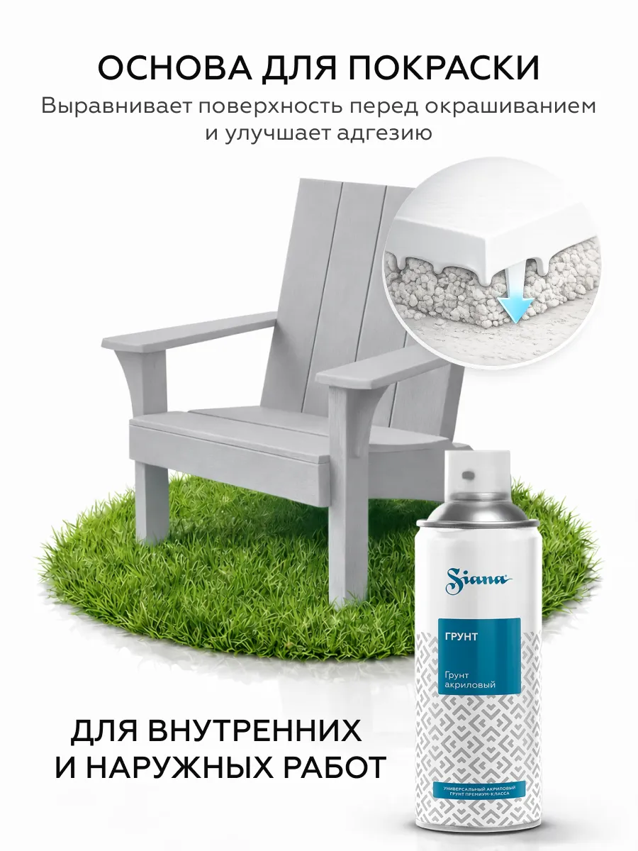 Товар Аэрозольный грунт SIANA Provence серый