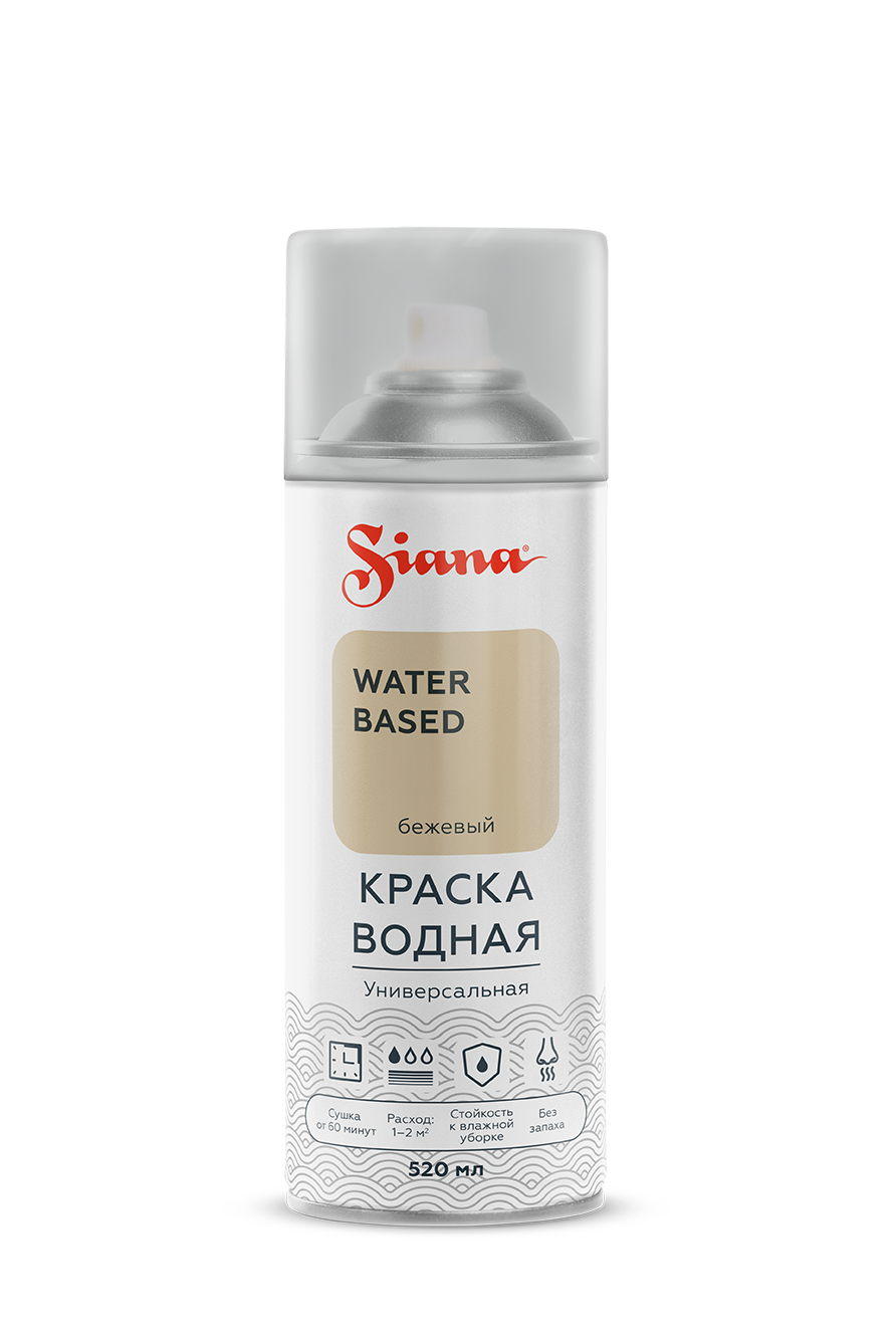 Товар Водная краска SIANA WATER BASED, красный (аэрозоль)
