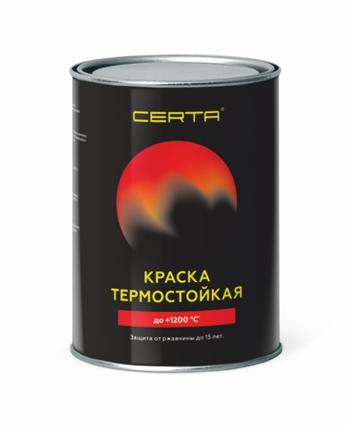 CERTA эмаль термостойкая антикоррозионная до 700°С графит (0,8 кг)
