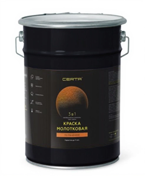 Товар Краска молотковая 3в1 CERTA черный (4,0)