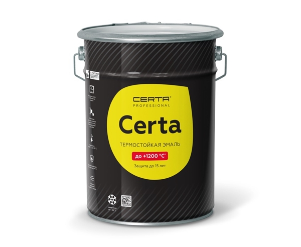 CERTA Professional эмаль антикоррозионная термостойкая до 800°С серый титан металлик (25,0кг)