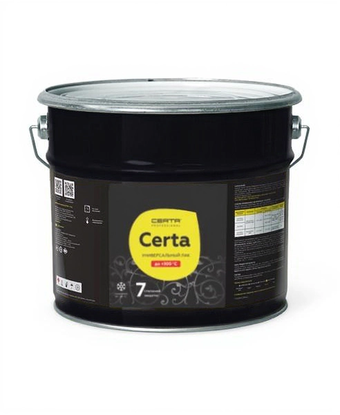 Товар Лак универсальный 7 степеней защиты до 300°С CERTA (10,0кг)