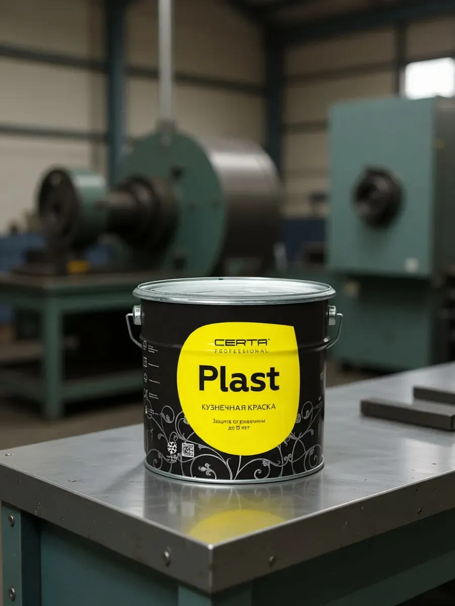 Товар Кузнечная краска CERTA-PLAST серый п/глянец 10 кг
