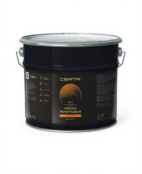 Товар Краска молотковая 3в1 CERTA графит (10,0)