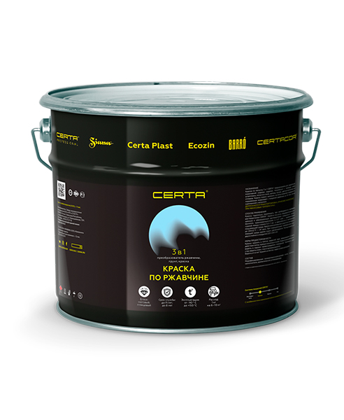Товар Краска по металлу 3в1 CERTA серый (RAL7004) (10,0)
