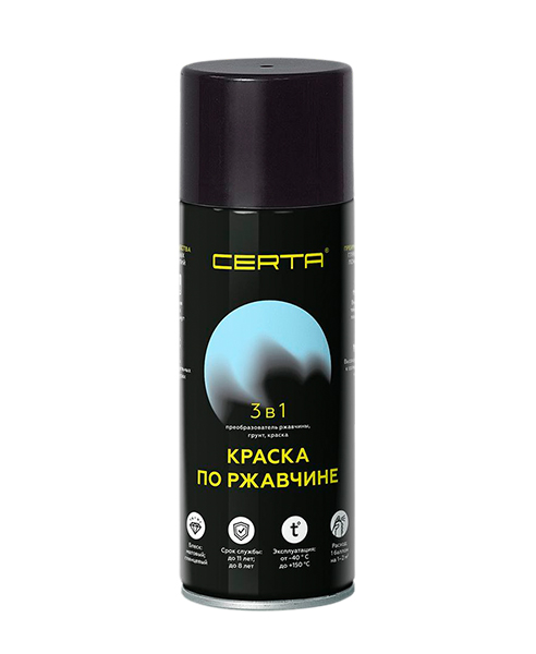 Краска по металлу 3в1 CERTA зеленый (RAL6005) (аэрозоль)