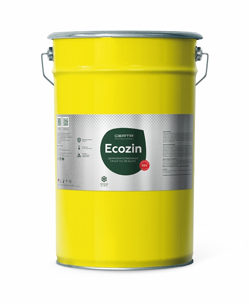 Цинконаполненный грунт по металлу ECOZIN А 55%, серый (25,0кг)