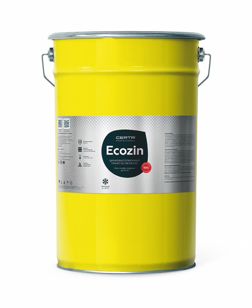 Цинконаполненный грунт по металлу ECOZIN 96%, серый (25,0кг)