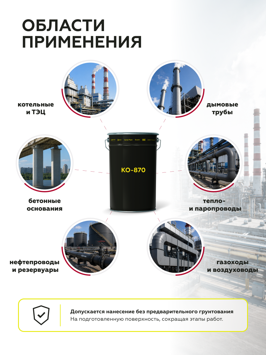 Товар Эмаль КО-870 до 400°С белый (~RAL 9003) 25 кг