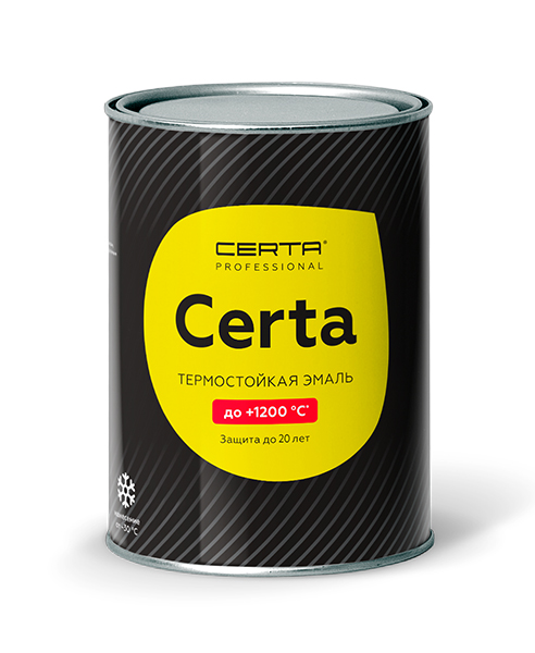 Товар Эмаль термостойкая антикоррозионная CERTA Professional до 800°С серый титан металлик (0,8кг)