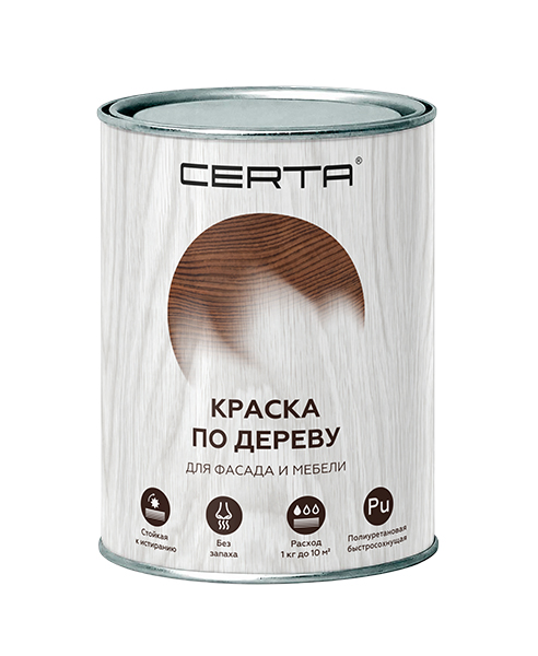 Товар CERTA краска по дереву, белый полуматовый, RAL9003 (База А)(4,0 кг)