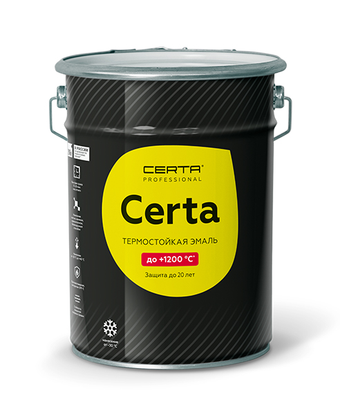 Товар Эмаль термостойкая антикоррозионная CERTA Professional до 1000°С терракот металлик (4,0кг)